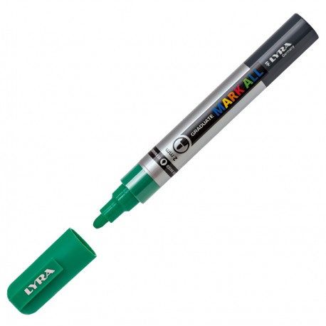 Marcatore a base d'acqua Graduate Mark All - punta tonda 2mm - verde smeraldo - Lyra