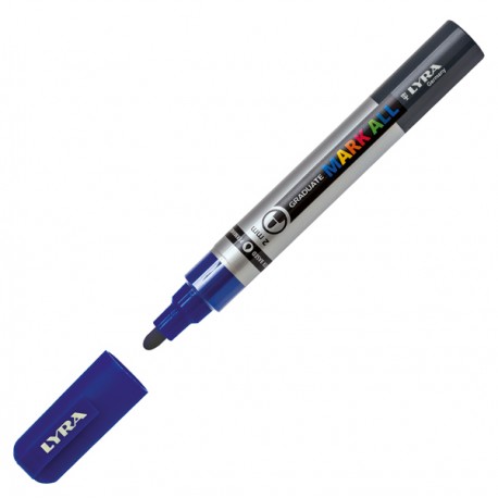 Marcatore a base d'acqua Graduate Mark All - punta tonda 2mm - blu - Lyra