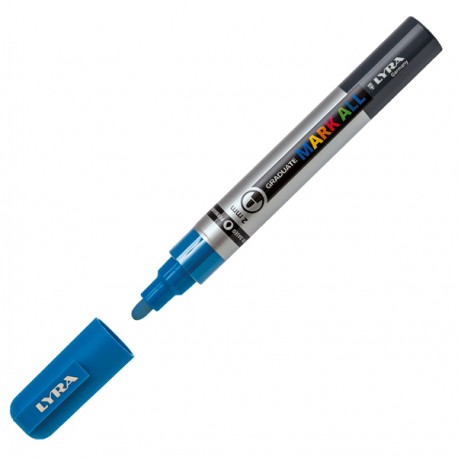Marcatore a base d'acqua Graduate Mark All - punta tonda 2mm - azzurro - Lyra