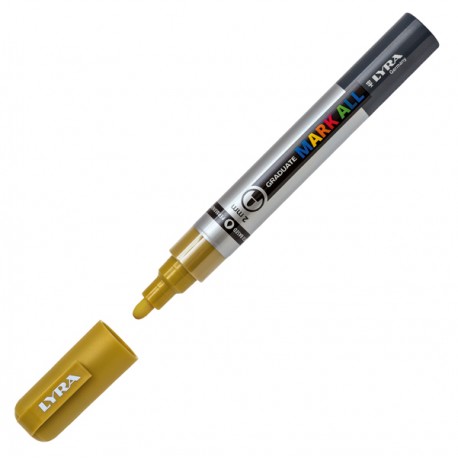 Marcatore a base d'acqua Graduate Mark All - punta tonda 2mm - oro - Lyra