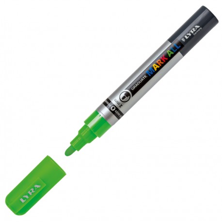 Marcatore a base d'acqua Graduate Mark All - punta tonda 2mm - verde fluo - Lyra