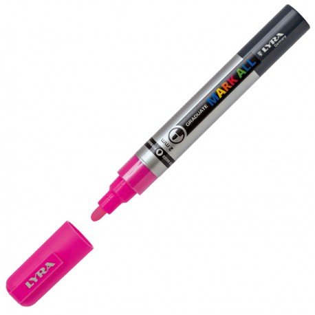 Marcatore a base d'acqua Graduate Mark All - punta tonda 2mm - rosa fluo - Lyra