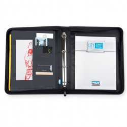Portablocco - tessuto - c/anelli - nero - 28,5x36 cm - City Time