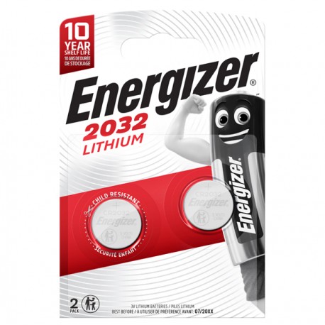 Micropila CR2032 - 3V - a pastiglia - litio - Energizer - blister 2 pezzi