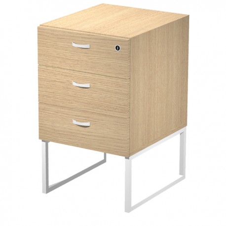 Cassettiera Essence - 3 cassetti - con supporto metal - 41,5 x 49,5 x 57,6 cm - Rovere/Bianco