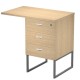 Cassettiera Essence - 3 cassetti - con supporto metal e top - 41,5 x 49,5 x 57,6 cm - Rovere/Antracite