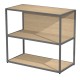 Libreria bassa a giorno Essence - 90 x 44 x 80 cm - Rovere/antracite