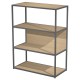 Libreria media a giorno Essence - 90 x 44 x 119 cm - Rovere/antracite