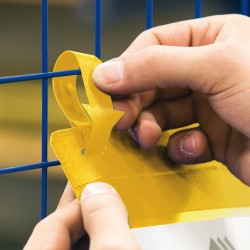 Buste identificative - con fascette di aggancio - A4 orizzontale - giallo - Durable - conf. 50 pezzi