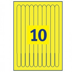 Braccialetti identificativi stampabili - 5 fogli - 10 et/fg - A4 - PE - giallo - Avery