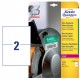 Etichette protezione e sicurezza - in PE - laser - permanenti - 210 x 148 mm - 2 et/fg - 10 fogli - bianco - Avery