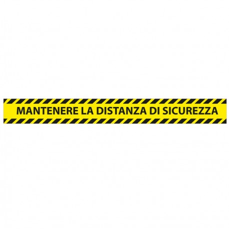 Adesivo da terra - "mantenere la distanza di sicurezza" - 90 x 10 cm - Studio T - conf. 5 pezzi