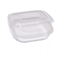 Contenitori in PP - con coperchio incernierato - 18,5 x 18,5 x 3,7 cm - Europack - conf 50 pezzi