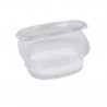 Contenitori ovali in PET - con coperchio incernierato - 14 x 11,9 x 5 cm - Europack - pack 50 pezzi