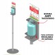 Piantana da terra - con supporto - per dispenser regolabile - 140 cm - CWR