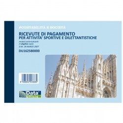 Blocco ricevute pagamento per attività sportive dilettantistiche - 50/50 copie autoricalcanti - 11,5 x 16,5 cm - DU1625800 - Dat