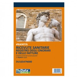 Blocco registro onorari/fatture ricevute sanitarie - 50/50 copie numerate autoricalcanti - 21,5 x 14,8 cm - DU16547N000 - Data U