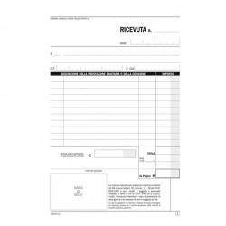 Blocco registro onorari/fatture ricevute sanitarie - 50/50 copie numerate autoricalcanti - 21,5 x 14,8 cm - DU16547N000 - Data U