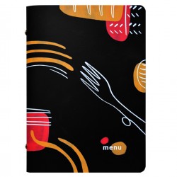 Portamenù linea Spaghetti - A5 - 17x23 cm - nero - Stilcasa