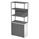 Libreria alta metal + armadio basso Essence - 90 x 46 x 204 cm - Bianco/antracite/antracite/antracite