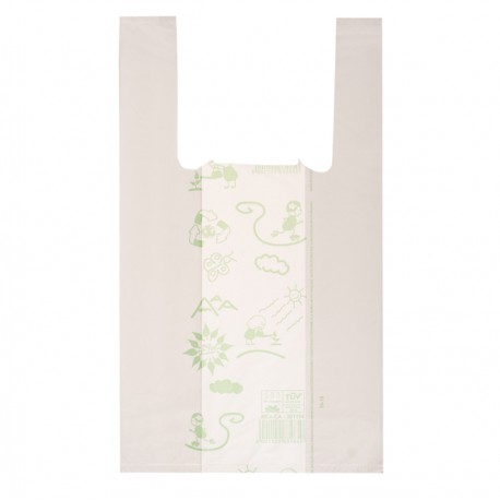 Shoppers Mini - 22 x 40 cm - mater-bi - bianco - scatola 500 pezzi