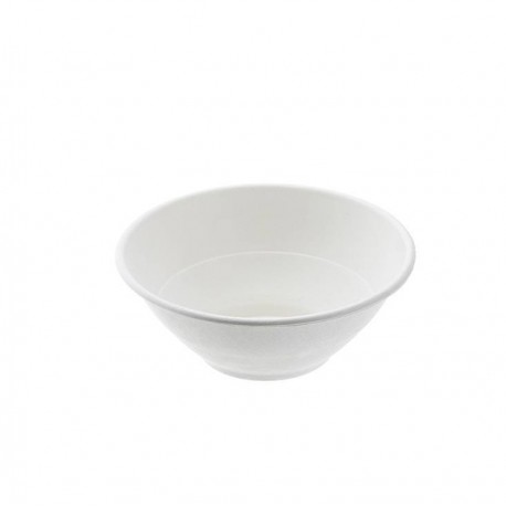 Ciotola monouso Bio - rotonda - diametro 19,5 cm - 900 ml - cellulosa/canna da zucchero - bianco - Leone - conf. 50 pezzi