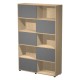 Libreria alta Essence - 5 ante scorrevoli - rovere/antracite