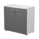 Armadio basso con ante Essence - con serratura - 90 x 46 x 85 cm - bianco/antracite