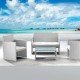 Salotto Valencia - nero/bianco - Garden Friend - set 4 elementi