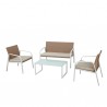 Salotto Madeira - bianco/beige - Garden Friend - set 4 elementi