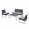 Salotto Alicante - bianco/grigio - Garden Friend - set 4 elementi