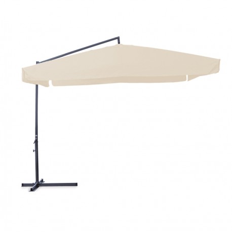 Ombrellone quadro - con braccio laterale - 3 x3 m - ecru - Garden Friend
