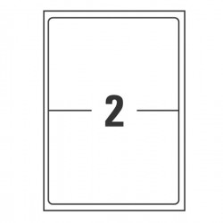 Etichette adesive coprenti BlockOut - in carta - permanenti - 199,6 x 143,5 mm - 2 et/fg - 25 fogli - bianco - Avery