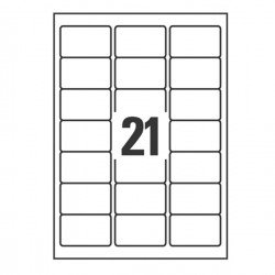 Etichette adesive coprenti BlockOut - in carta - permanenti - 63 x 38,1 mm - 21 et/fg - 25 fogli - bianco - Avery