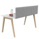 Pannello fonoassorbente per scrivania - 115 x 40 cm - morsetti neri - grigio chiaro