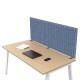 Pannello fonoassorbente per scrivania - 115 x 40 cm - morsetti neri - azzurro