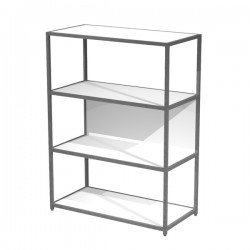 Libreria 4 ripiani Modular - 90 x 44 x 122 cm - struttura metal antracite - bianco