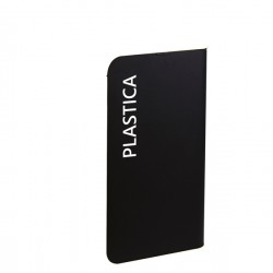 Etichetta adesiva raccolta differenziata - con stampa "PLASTICA" - 50 x 300 mm - vinile - bianco opaco - Medial