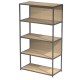 Libreria 5 ripiani Modular - 90 x 44 x 161 cm - struttura metal antracite - rovere