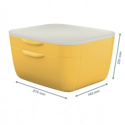 Cassettiera Cosy - 2 scomparti - giallo - Leitz