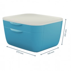 Cassettiera Cosy - 2 scomparti - blu - Leitz