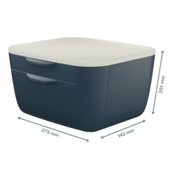 Cassettiera Cosy - 2 scomparti - grigio - Leitz