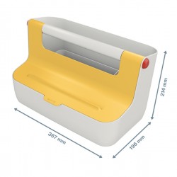 Cassetta portaoggetti Cosy - con maniglia - giallo - Leitz