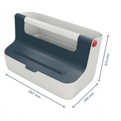 Cassetta portaoggetti Cosy - con maniglia - grigio - Leitz