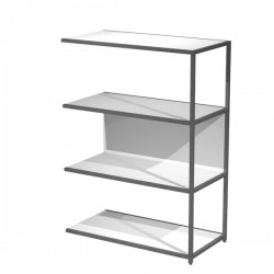Modulo aggiuntivo per libreria Modular - 90 x 44 x 122 cm - struttura metal antracite - bianco