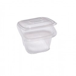 Contenitori in PP - con coperchio incernierato - 12 x 12 x 7,5 cm - Europack - pack 50 pezzi