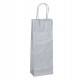 Portabottiglie BARBERA - maniglie cordino - 14 x 9 x 38 cm - carta biokraft - argento - Mainetti Bags - conf. 20 pezzi