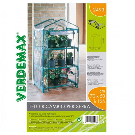 Telo di ricambio - per serra Azalea a 3 ripiani - trasparente - Verdemax