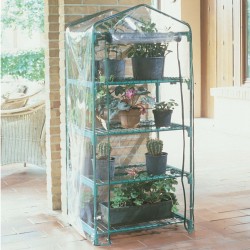 Serra Azalea - 4 ripiani - 70 x 50 x 158 cm - acciaio verniciato/PVC - verde/trasparente - Verdemax