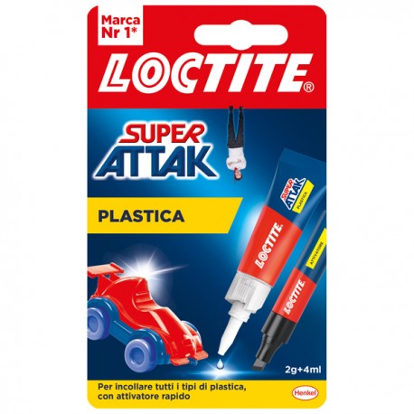Colla Super Attak - adesivo liquido e attivatore in penna - adatto per incollare plastiche domestiche - 2 gr + 4 ml - trasparent